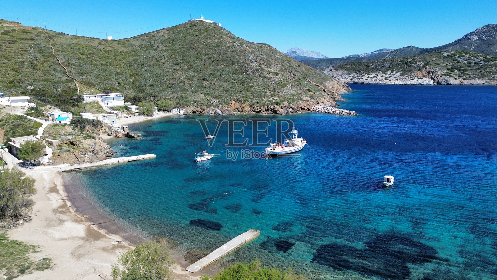 希腊提梅纳岛的凯拉米杜海滩照片摄影图片
