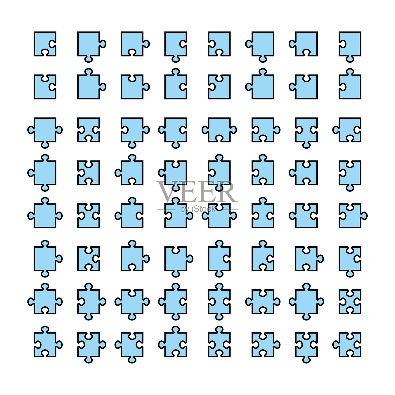 简单的拼图插图插画图片素材