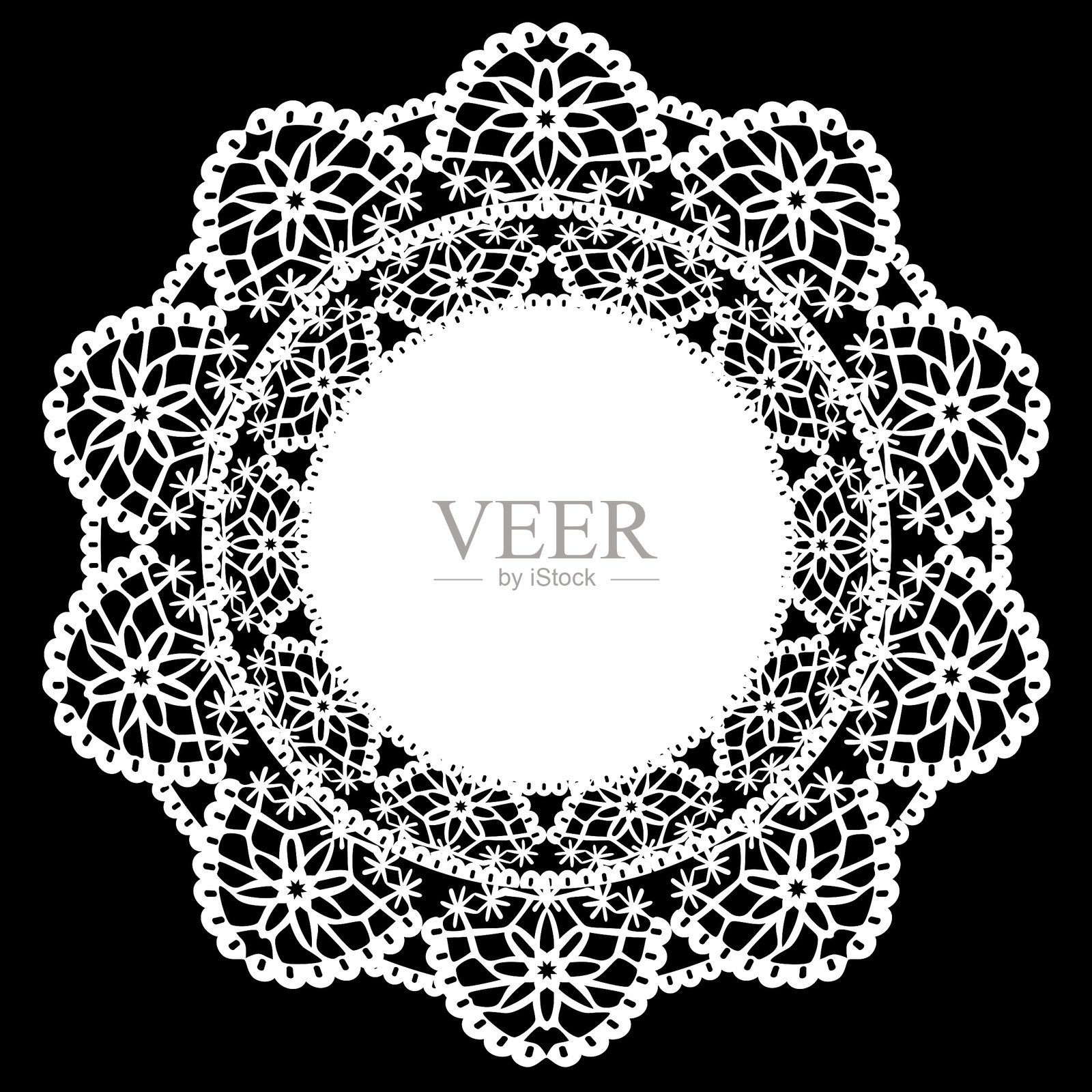 蕾丝纸背景框插图插画图片素材