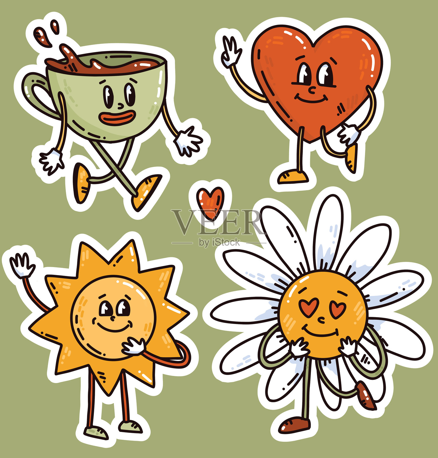 复古角色矢量图集插画图片素材