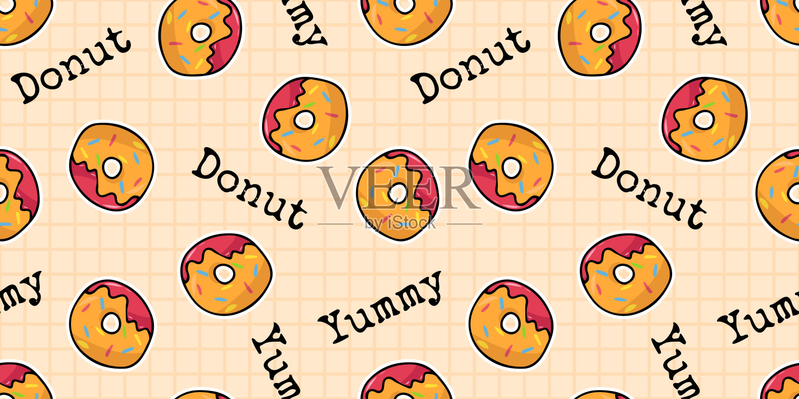 甜甜圈和蛋糕。插画图片素材