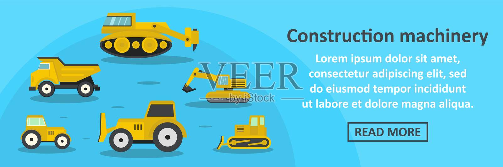 建筑机械横幅概念插画图片素材