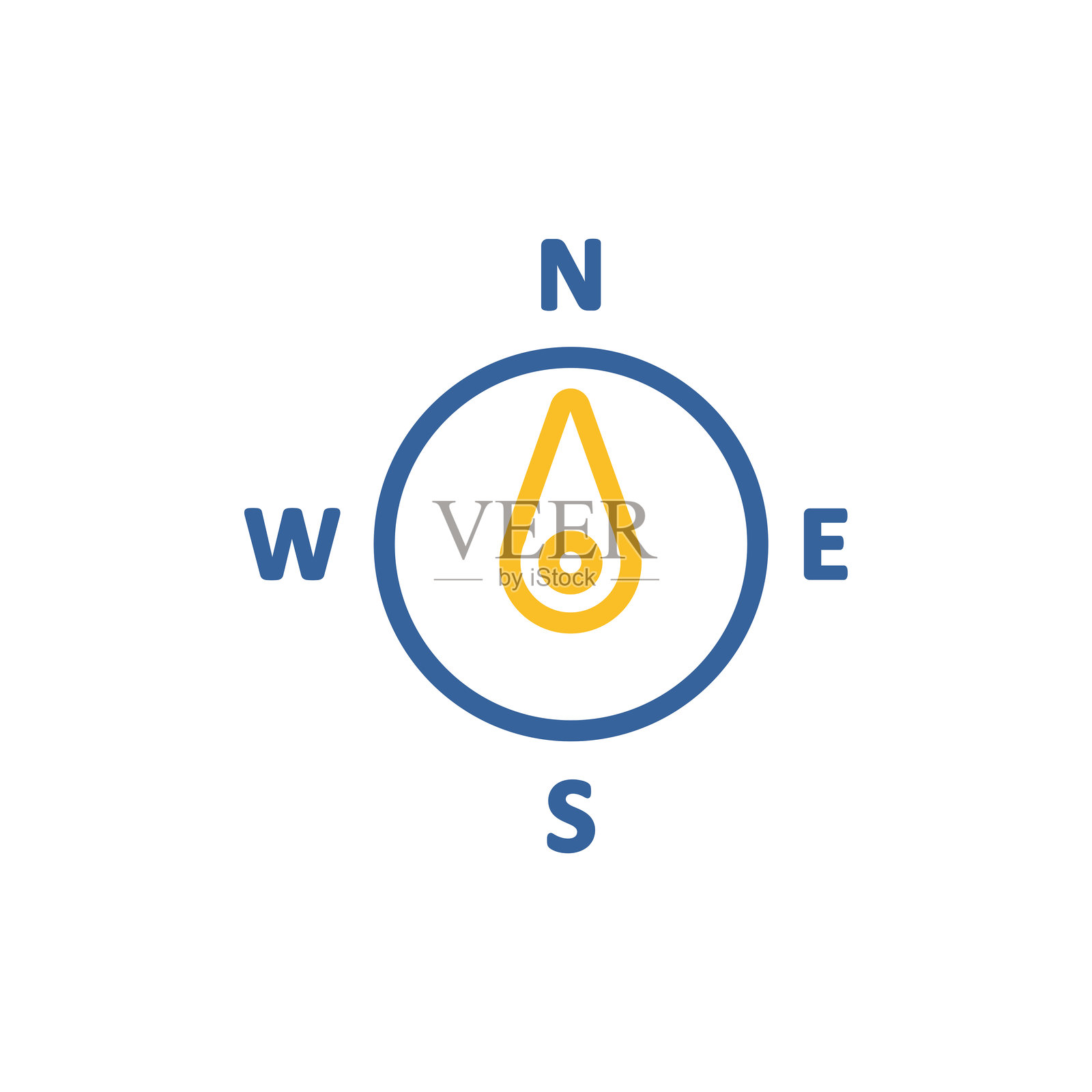 罗盘风玫瑰矢量图标。方向：北插画图片素材