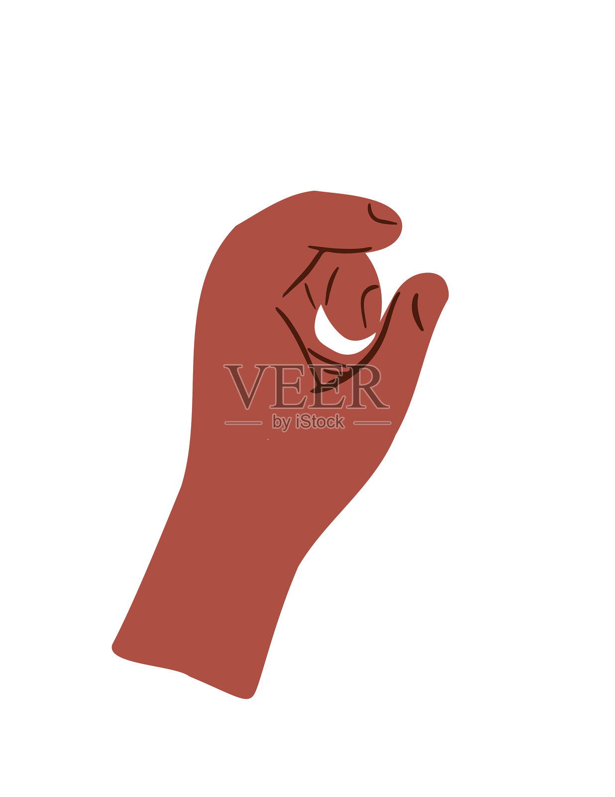 非洲裔美国人手部在透明背景上孤立展示插画图片素材