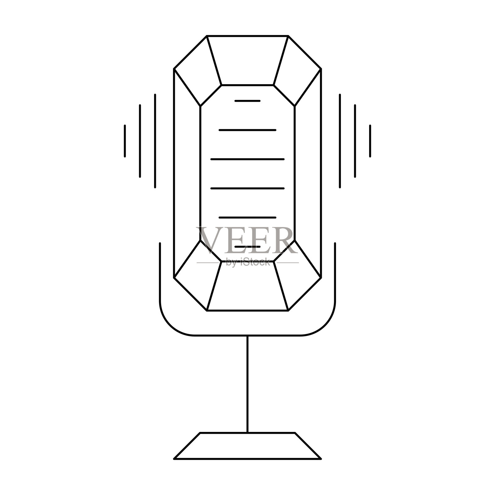麦克风类型的图标绘画插画图片素材