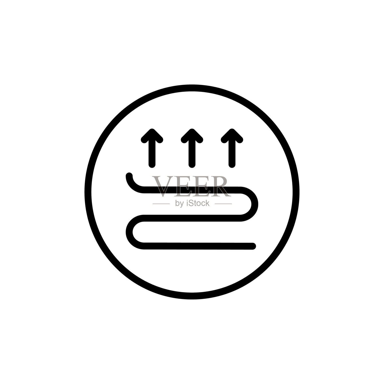 空调线条标志。家用电器。电气设备。简单的线性风格矢量图，背景为白色。插画图片素材