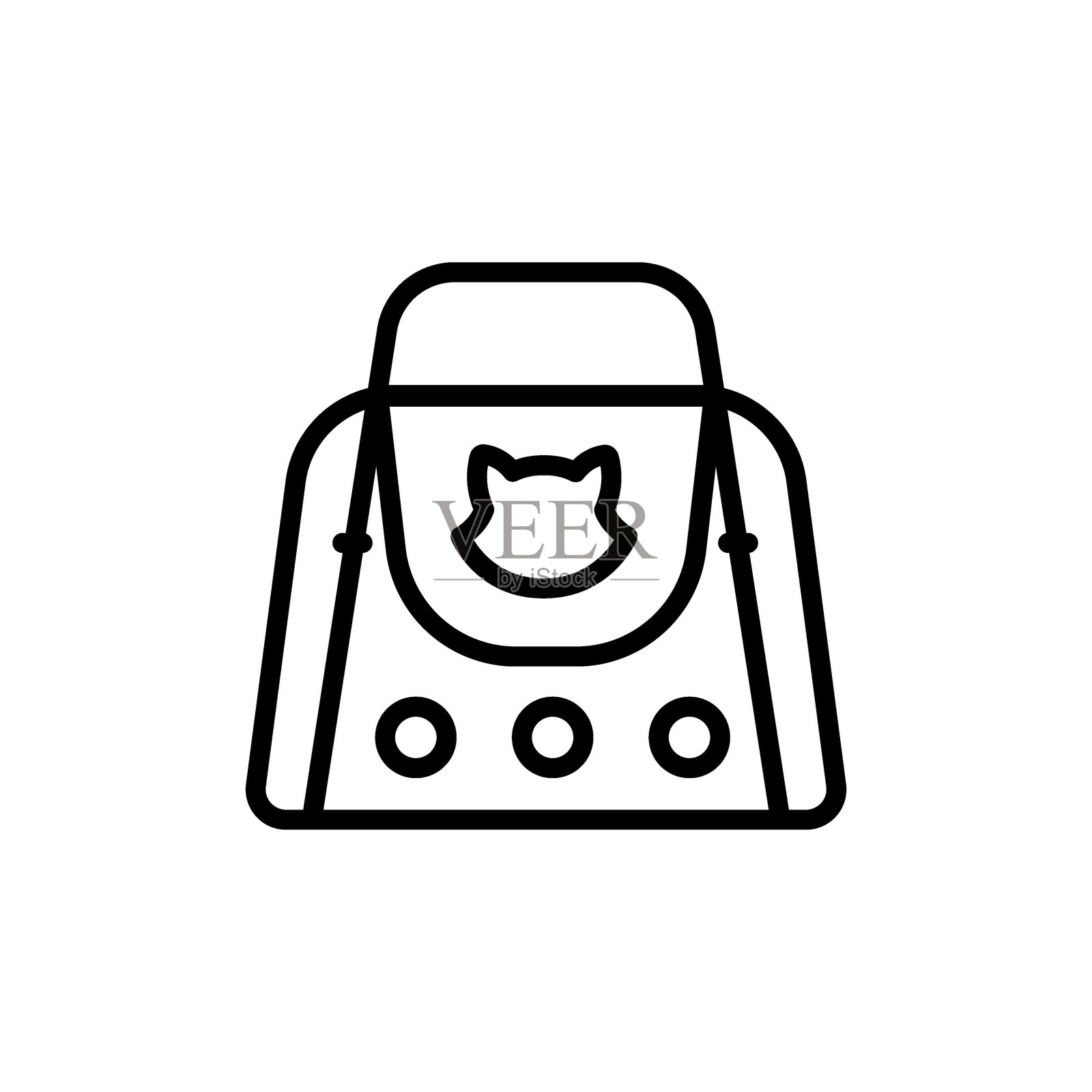 宠物运输符号。舒适的动物旅行。猫狗运输轮廓矢量图标。猫狗笼。运输箱。孤立的矢量插图。插画图片素材