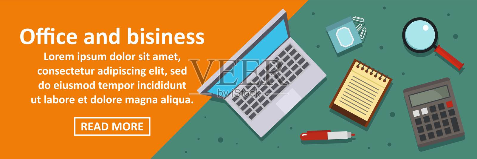 办公室和商业横幅概念插画图片素材