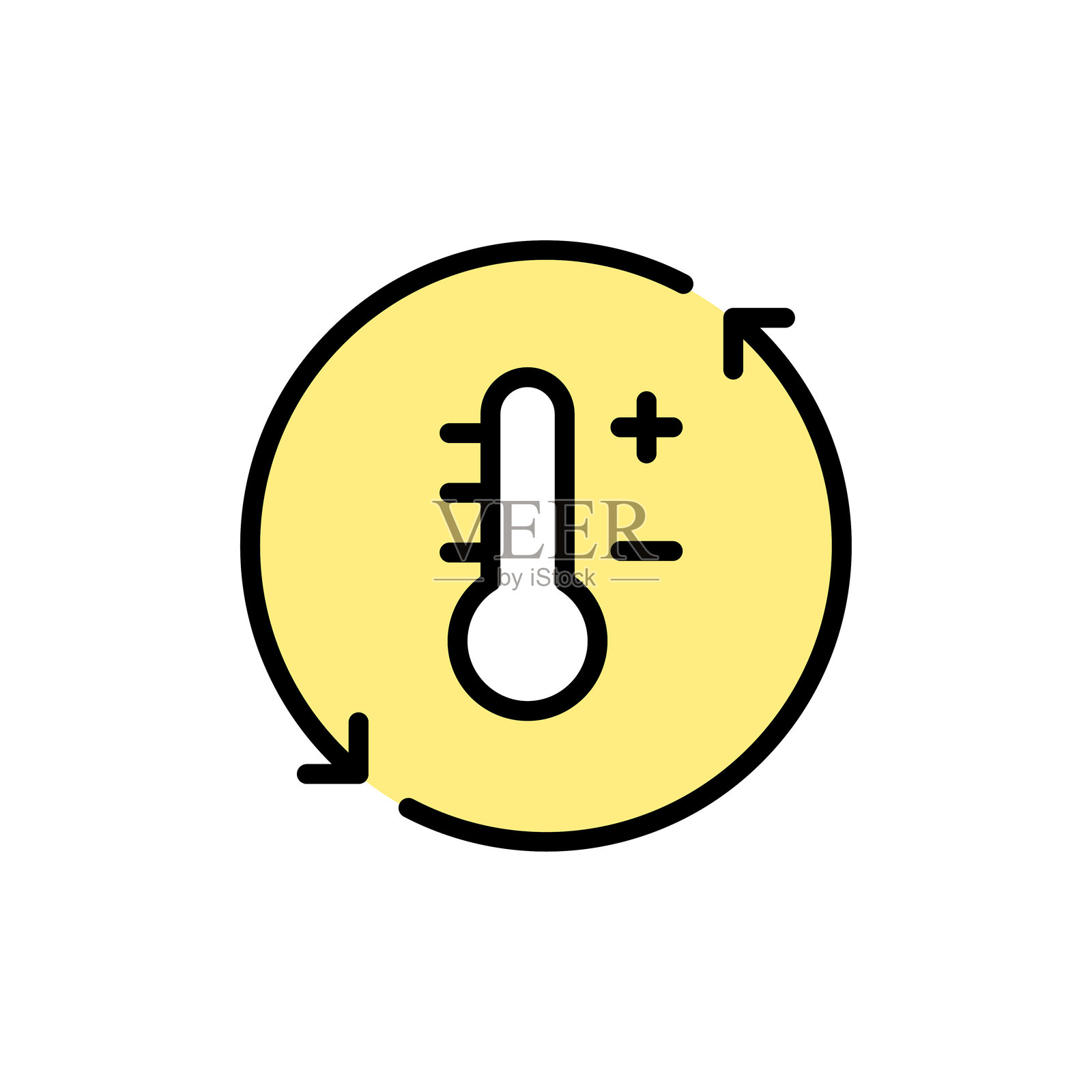 家用供暖图标。暖通空调系统彩色标志。适合您的logo、网页和移动应用UI设计的简单概念。插画图片素材