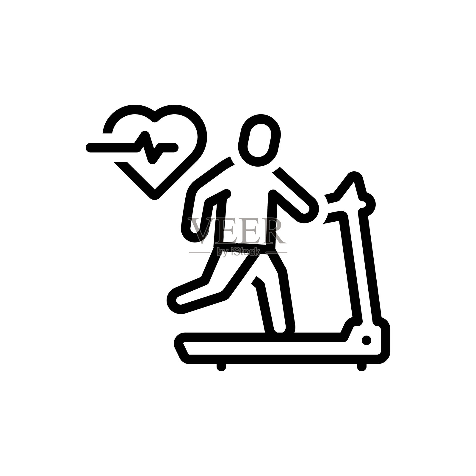 有氧跑步机插画图片素材