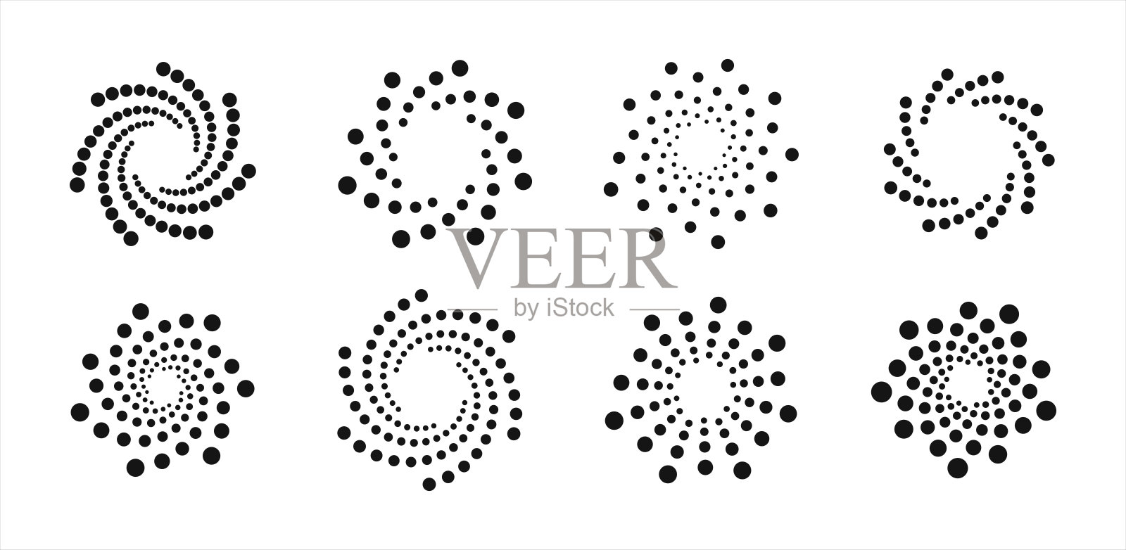 抽象螺旋点图案矢量集插画图片素材