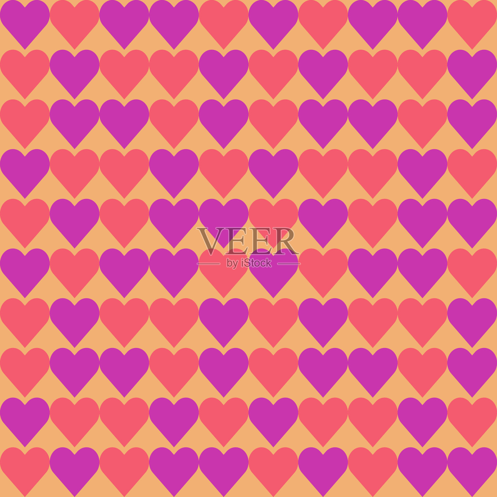 五彩缤纷的爱心纹理无缝图案插画图片素材