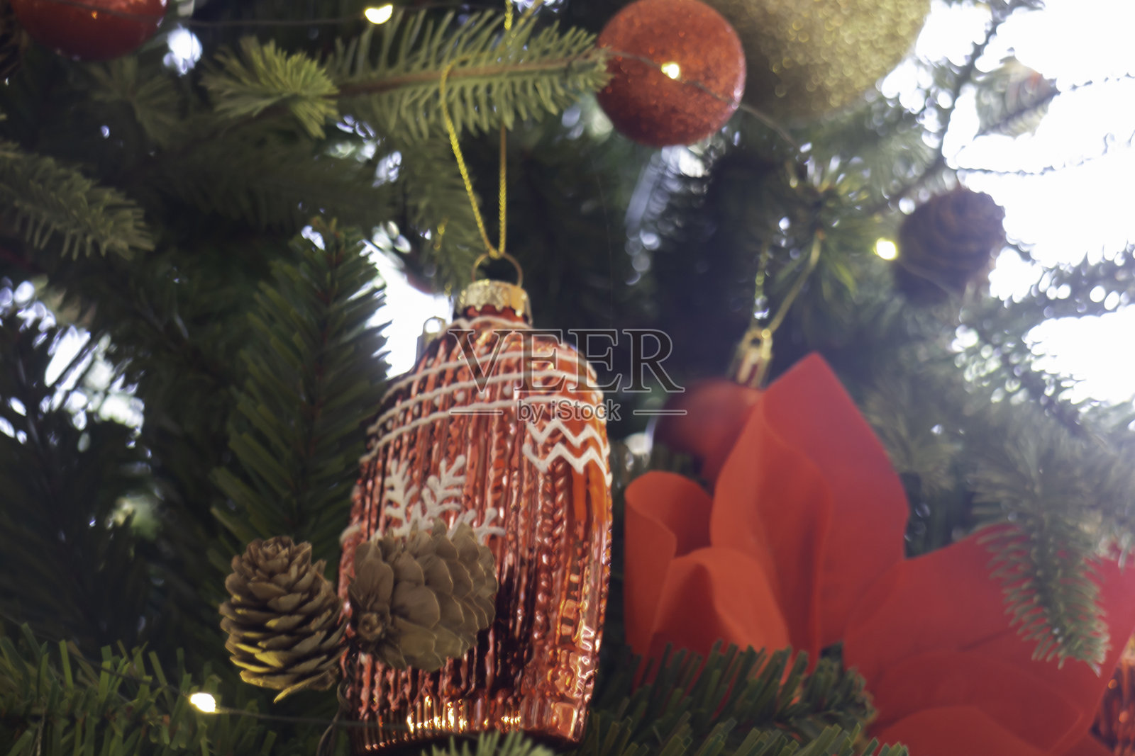 装饰圣诞主题的客厅室内设计照片摄影图片