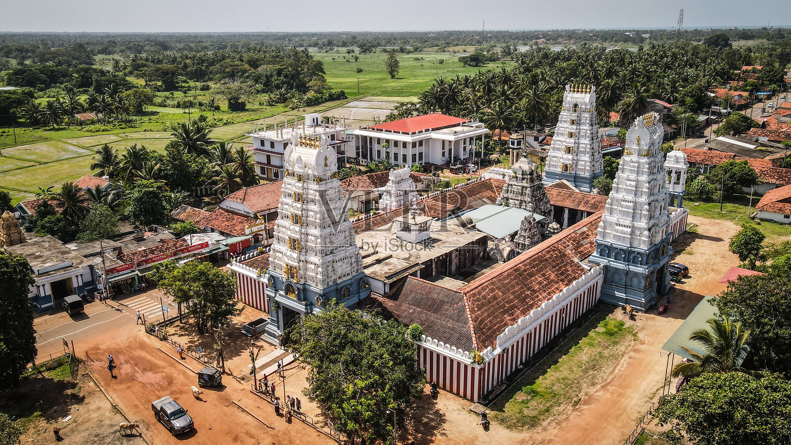 斯里兰卡穆内萨拉马神庙的鸟瞰图照片摄影图片