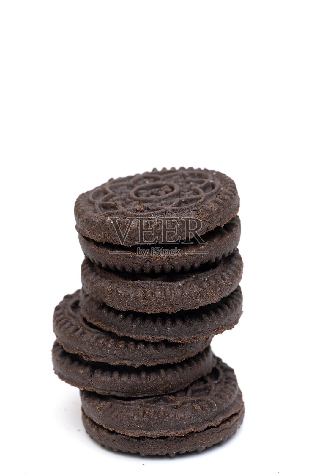 巧克力双层饼干孤立摆放照片摄影图片