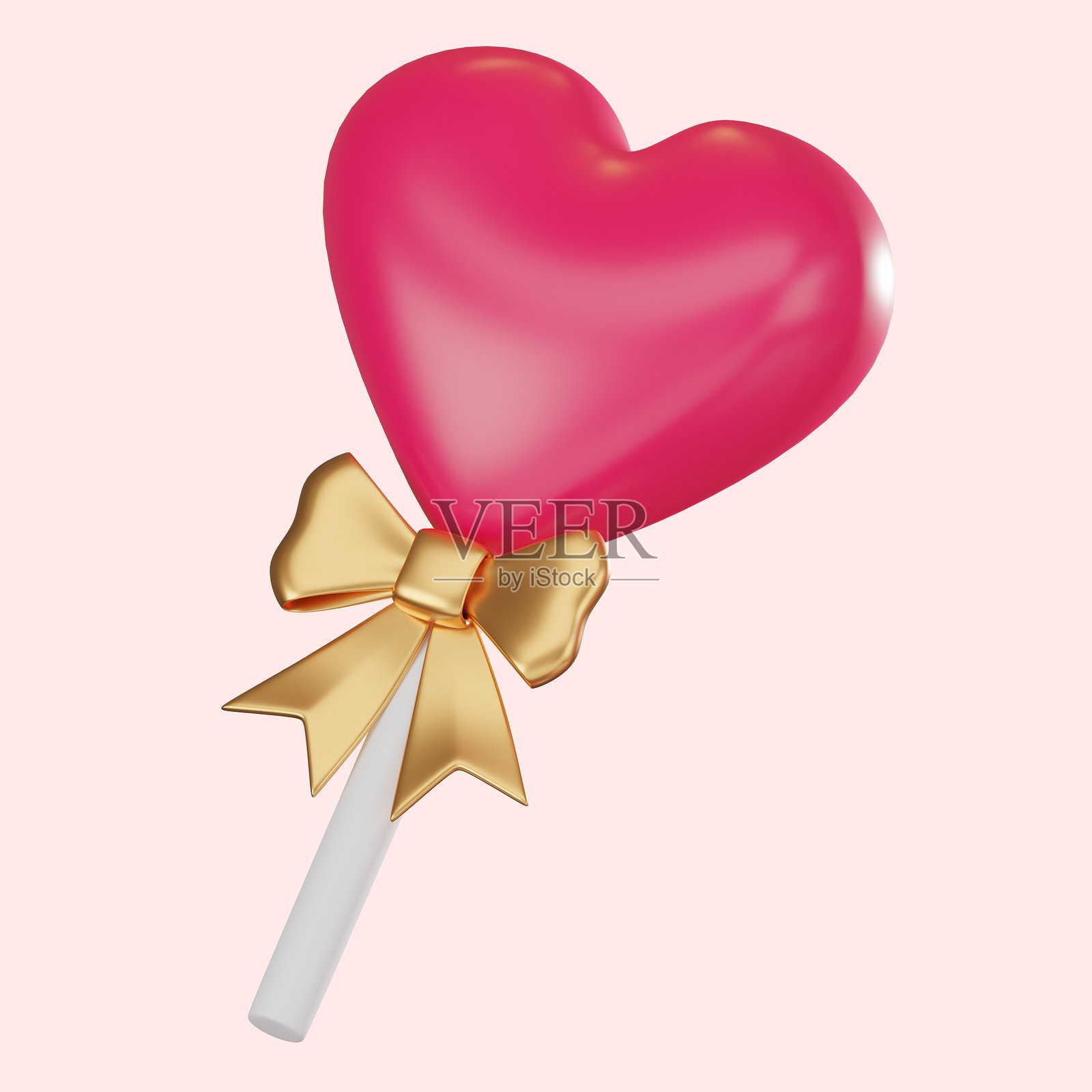3D渲染，甜心棒棒糖，适用于浪漫和节日项目。图标插图照片摄影图片
