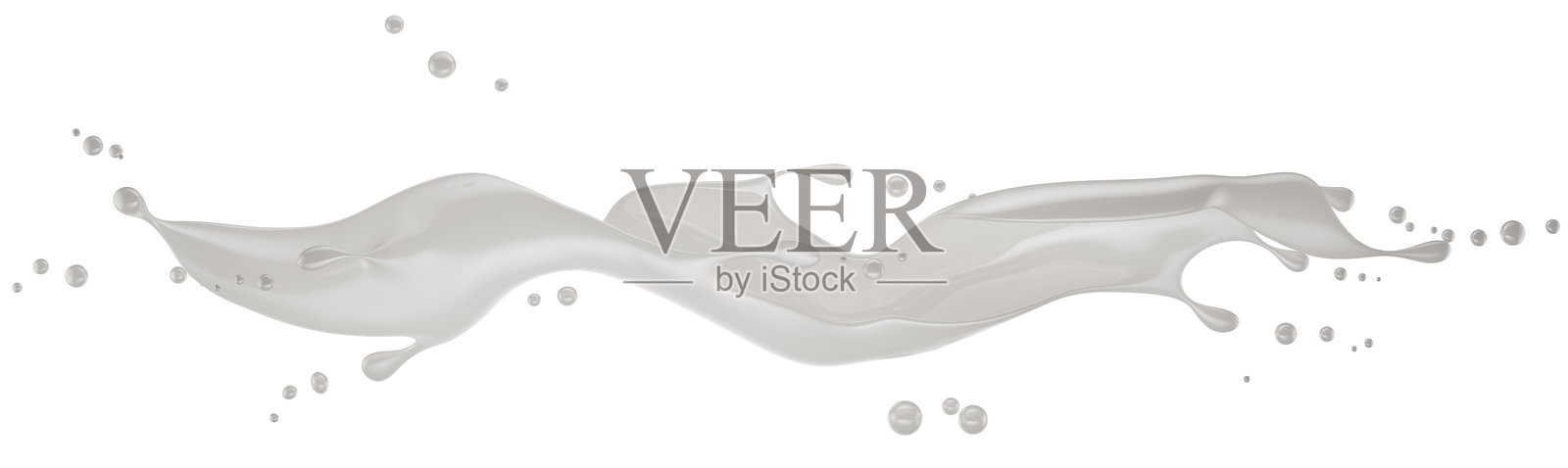 牛奶飞溅，背景为白色。3D渲染。照片摄影图片