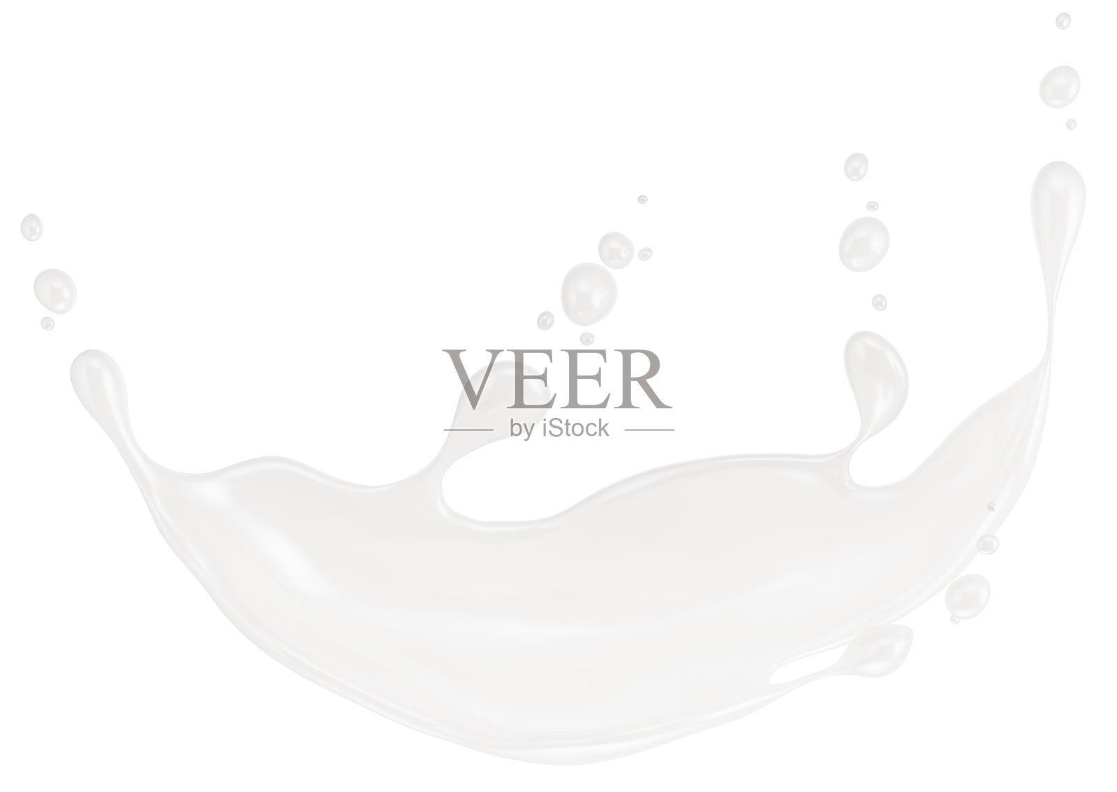 牛奶飞溅，背景为白色。3D渲染。照片摄影图片