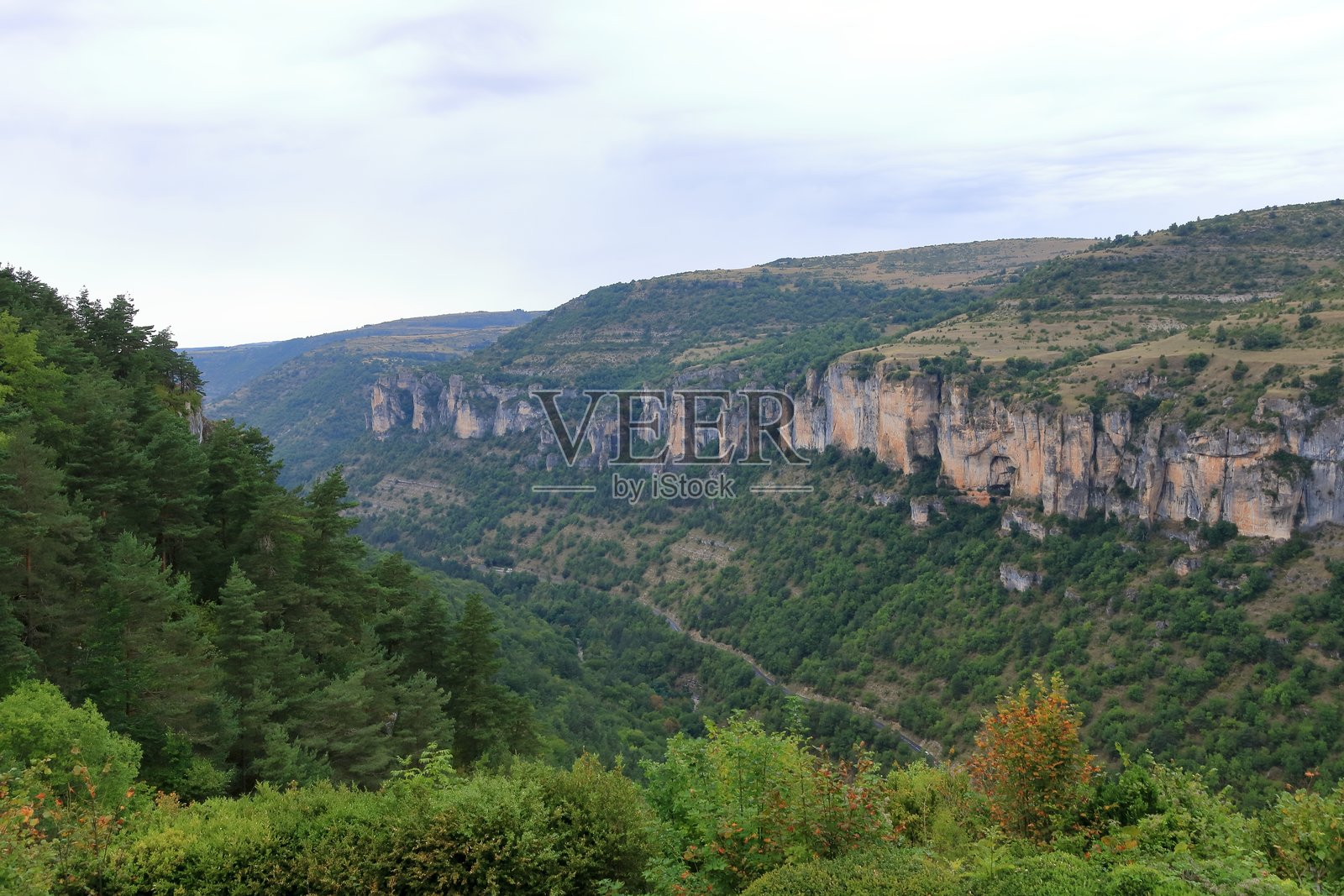法国塞文山脉附近的琼特峡谷（靠近塔恩峡谷）照片摄影图片