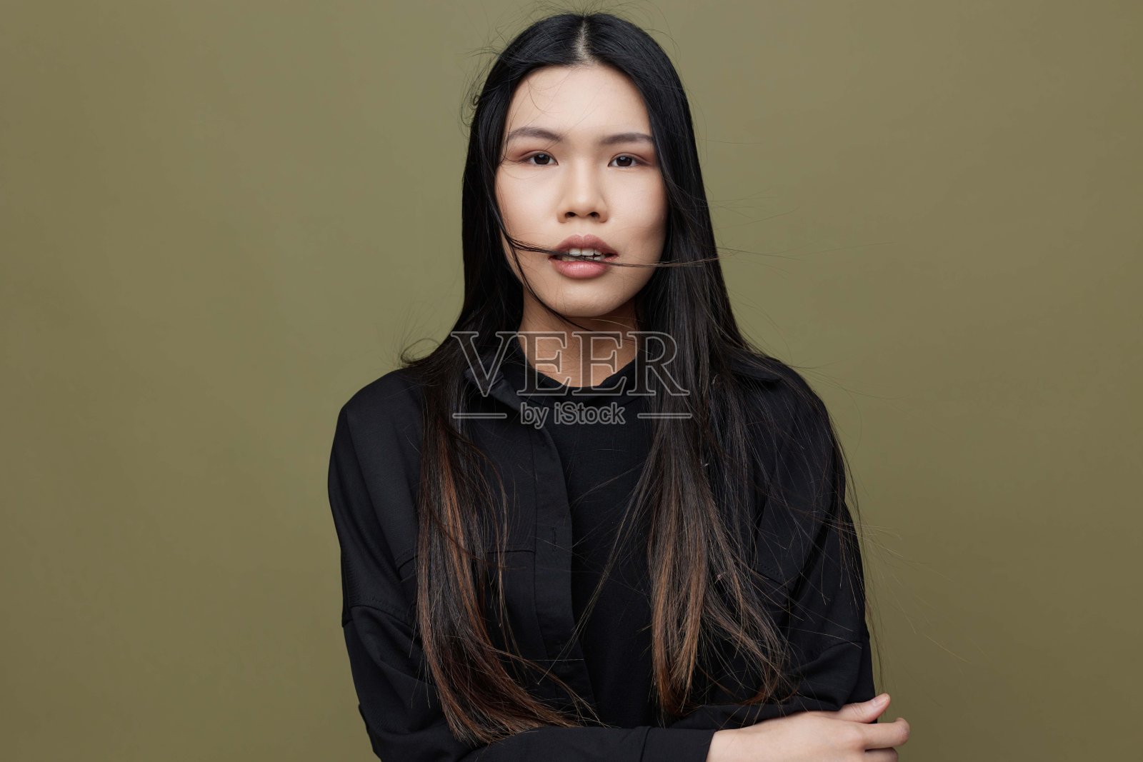 时尚魅力女性亚洲发型美容肖像照片摄影图片