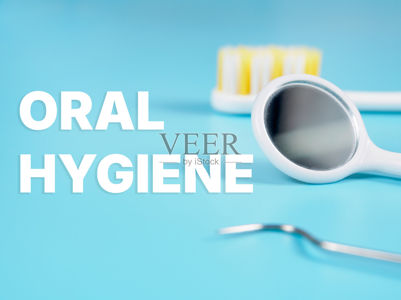 口腔卫生铭文在牙科背景上照片摄影图片