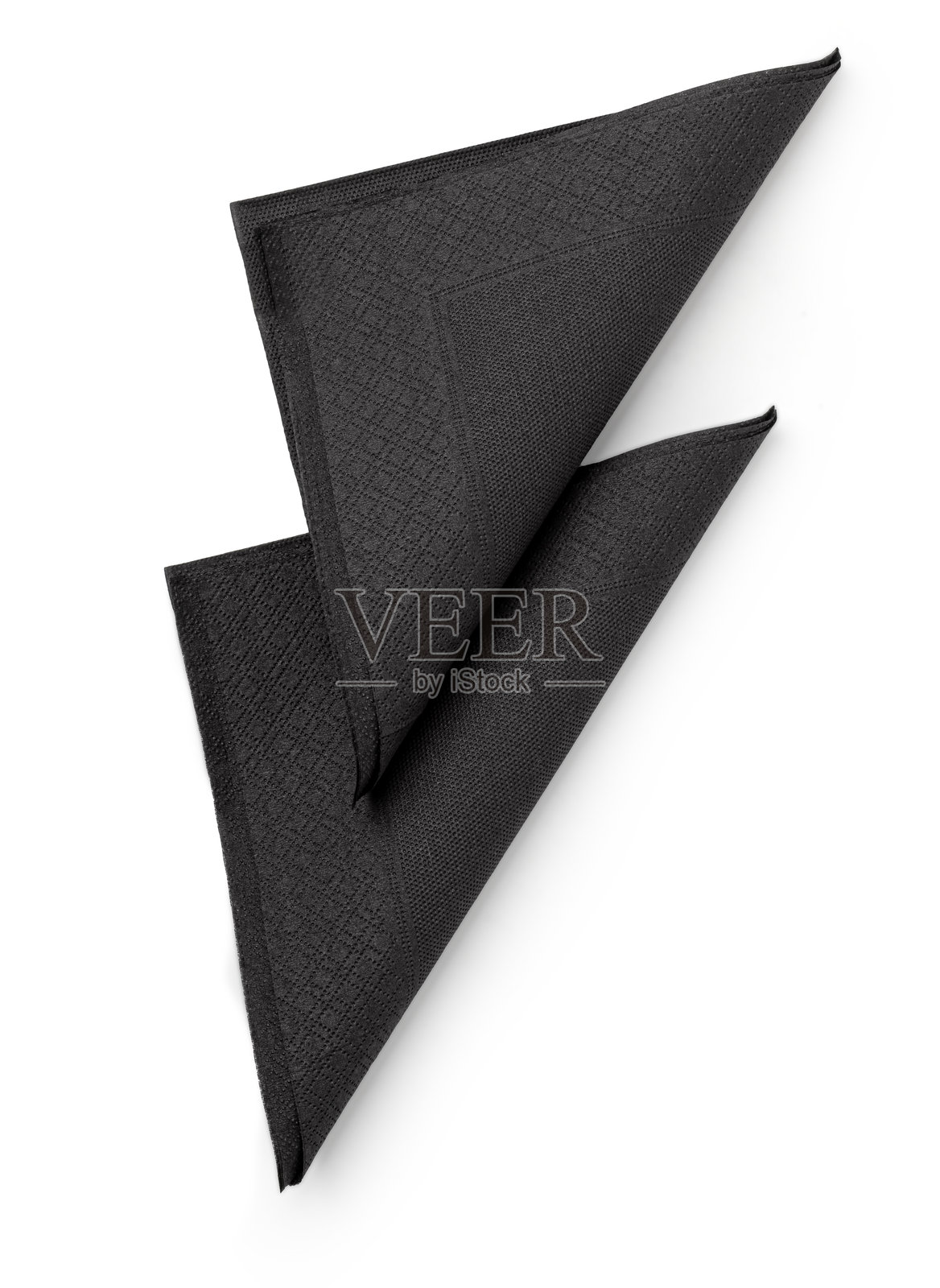 白色背景上的黑色干净纸巾照片摄影图片