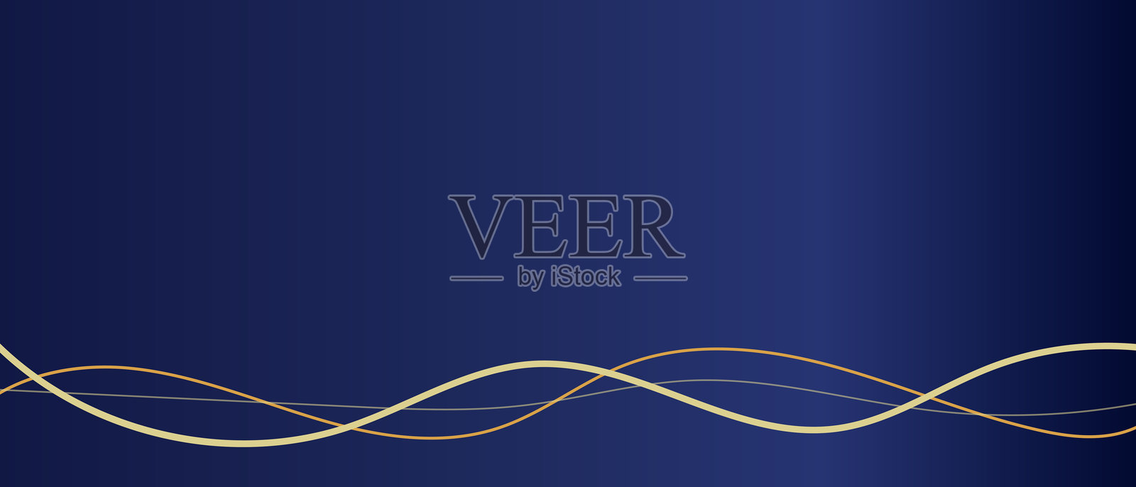 3D现代波浪抽象演示背景。细线波浪抽象奢华纸切割矢量背景。深蓝色背景装饰，半色调渐变，矢量插图。插画图片素材