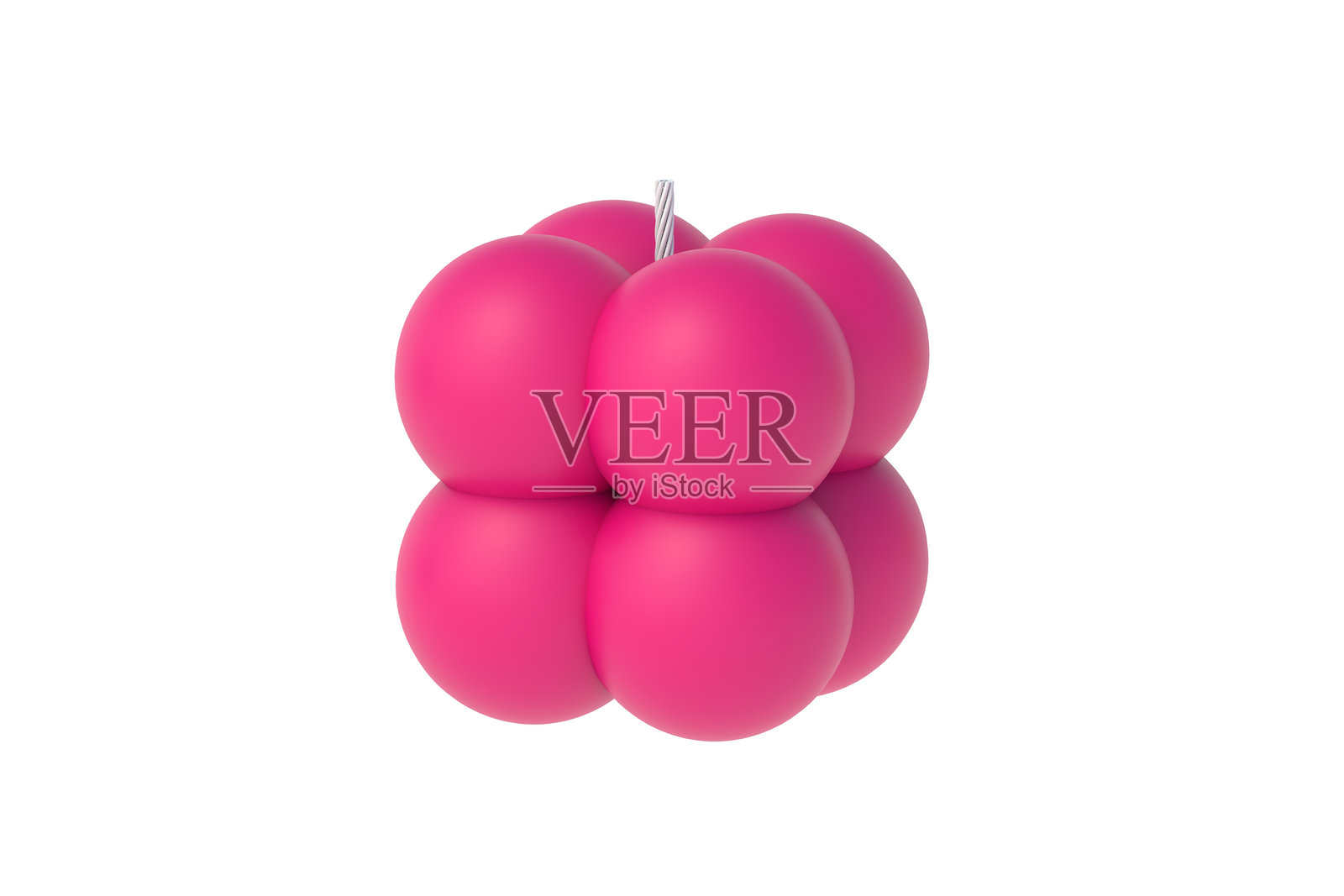 泡泡蜡烛，白色背景下的孤立物体，3D渲染图照片摄影图片