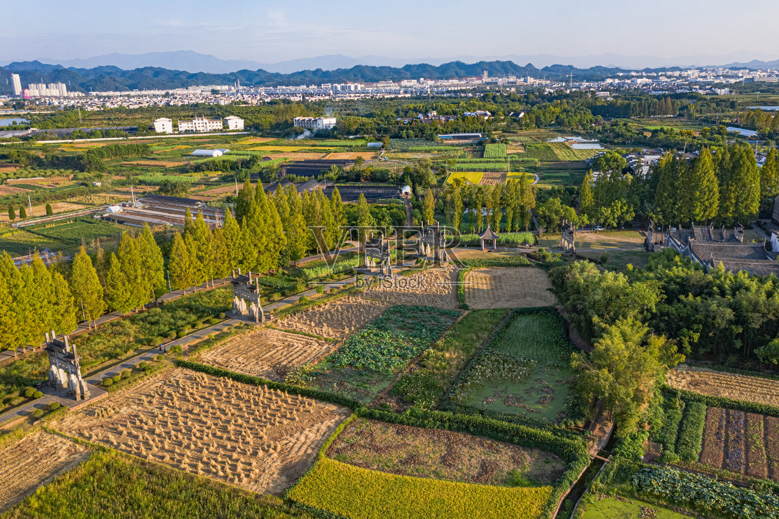 中国安徽农村秋季风光的航拍摄影照片摄影图片