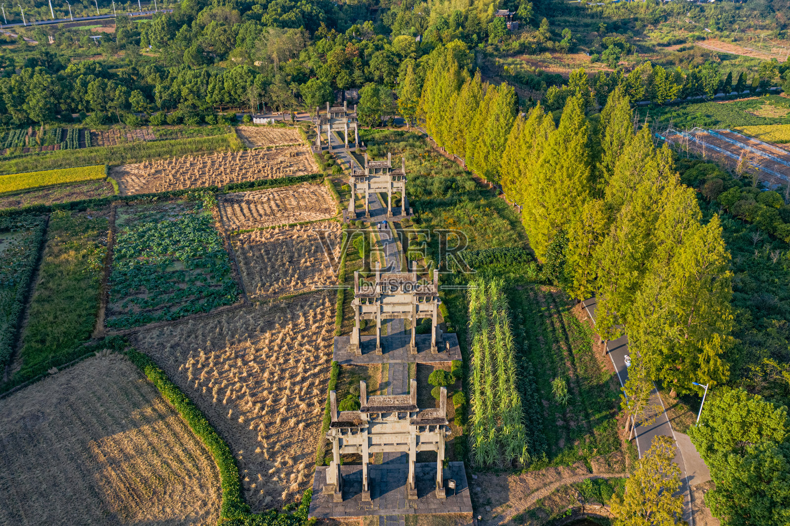 中国安徽农村秋季风光的航拍摄影照片摄影图片