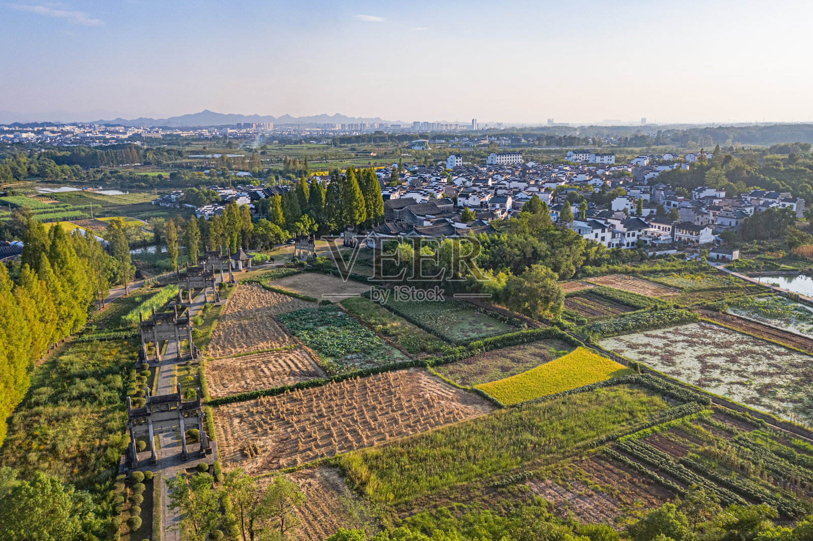 中国安徽农村秋季风光的航拍摄影照片摄影图片