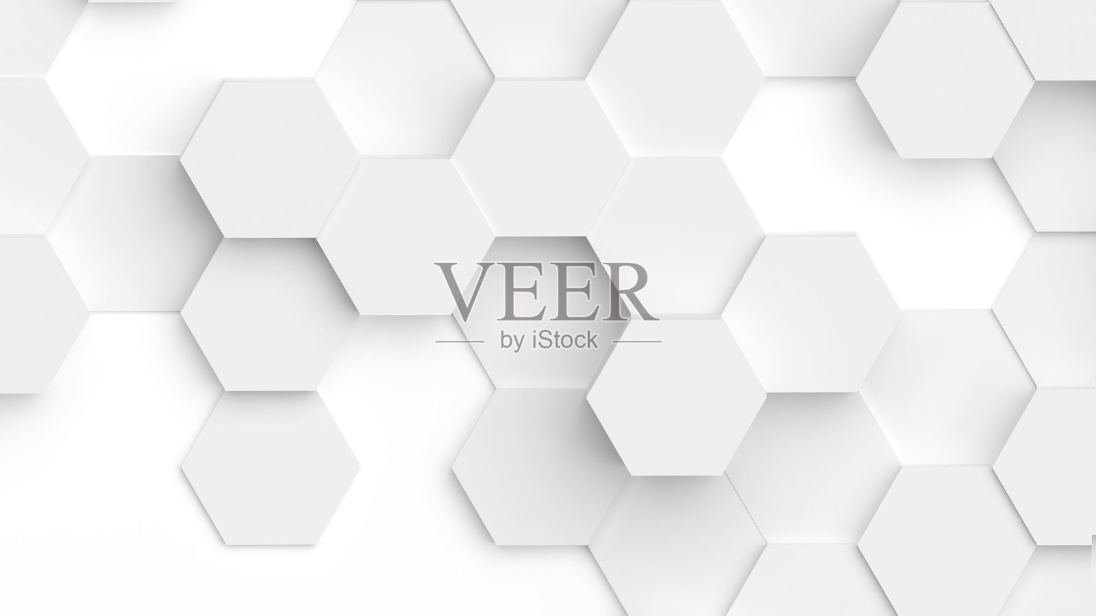 白色六边形几何背景，简约蜂窝图案壁纸。照片摄影图片