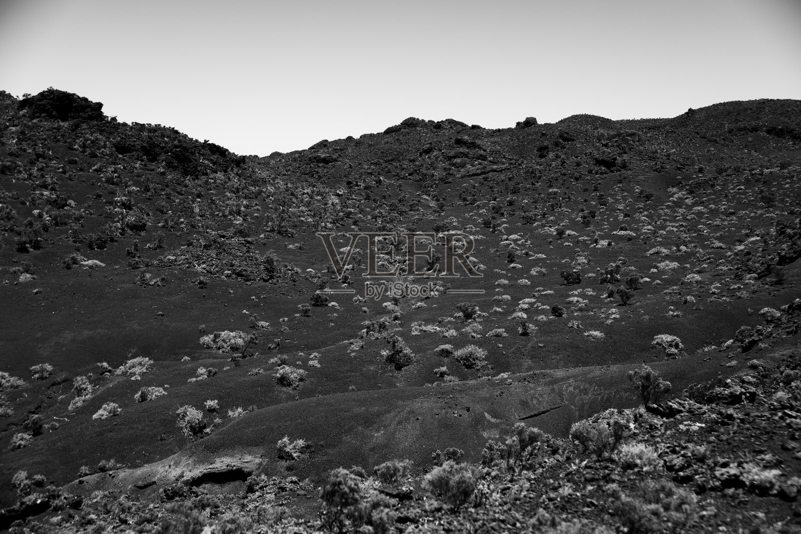 黑白火山地形留尼旺岛照片摄影图片