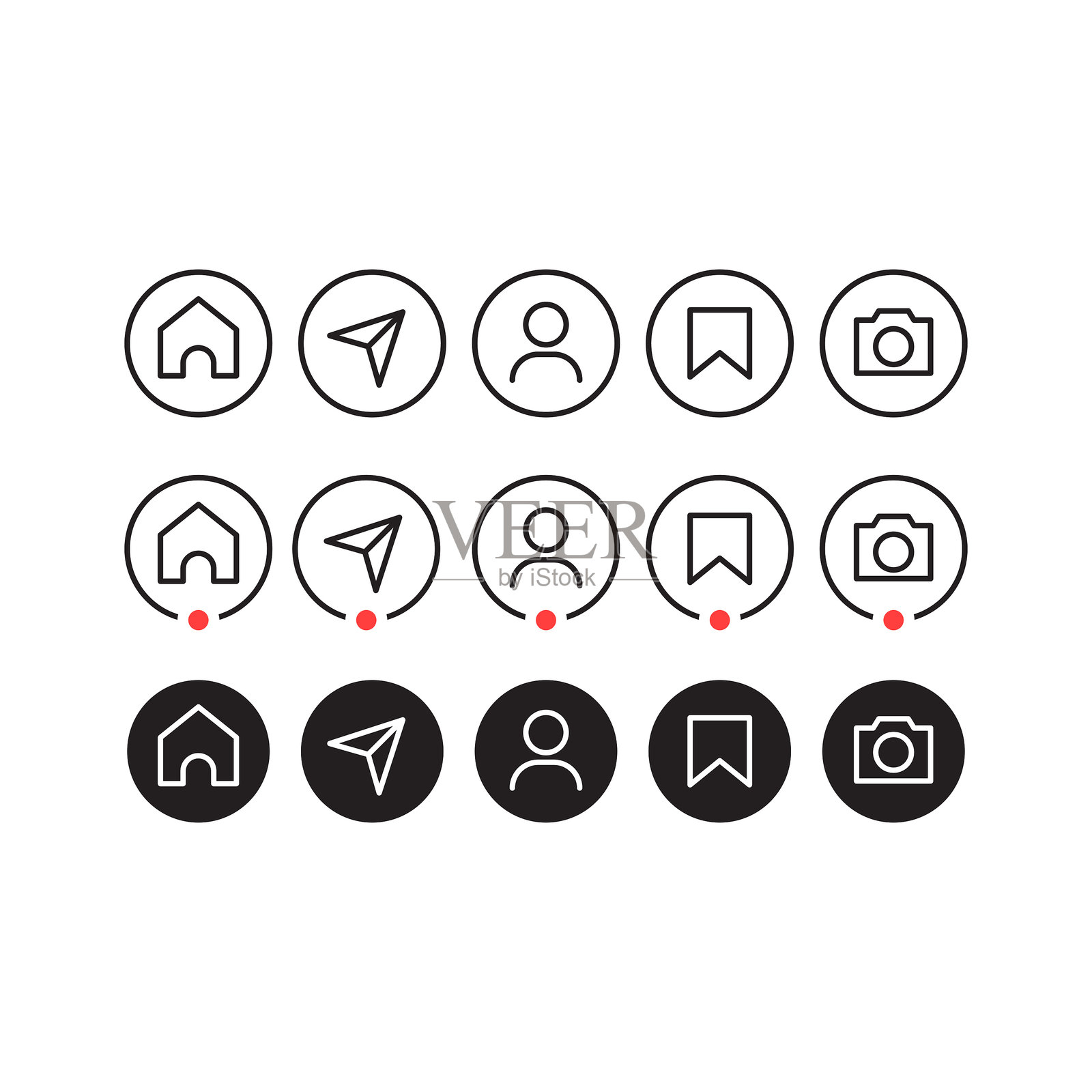 社交媒体矢量设计集。插画图片素材