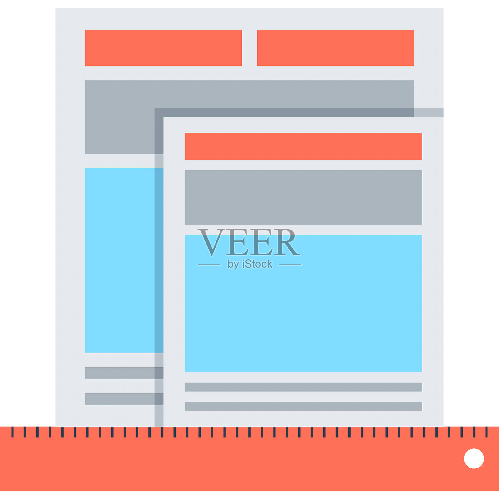 响应式设计扁平矢量网页图标插画图片素材