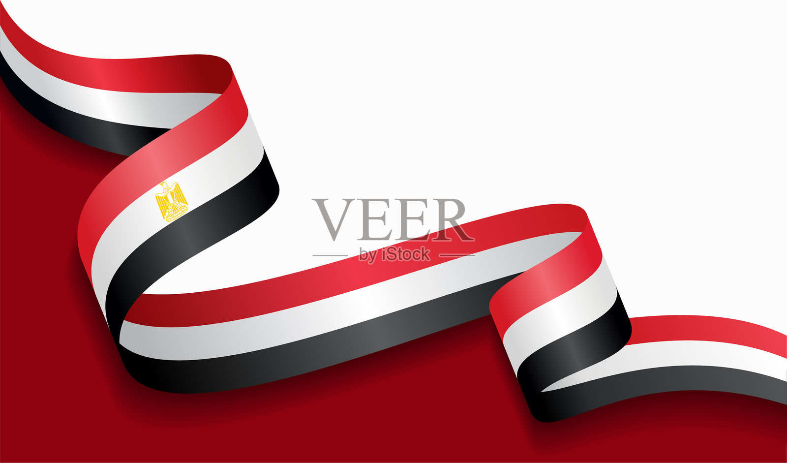 埃及国旗波浪抽象背景。矢量插图。插画图片素材