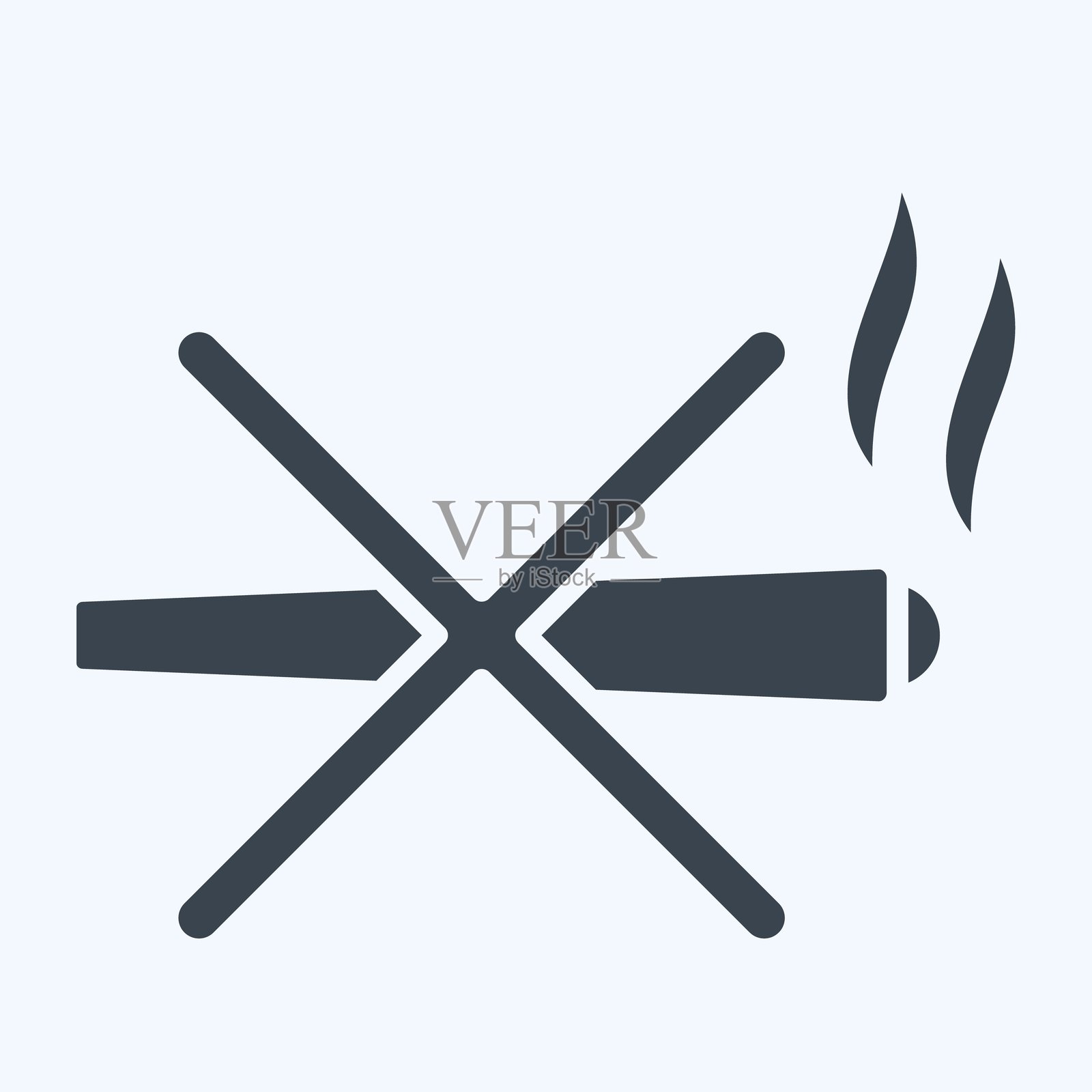 禁止吸烟图标。与吸烟符号相关。图形风格。设计可编辑。插画图片素材