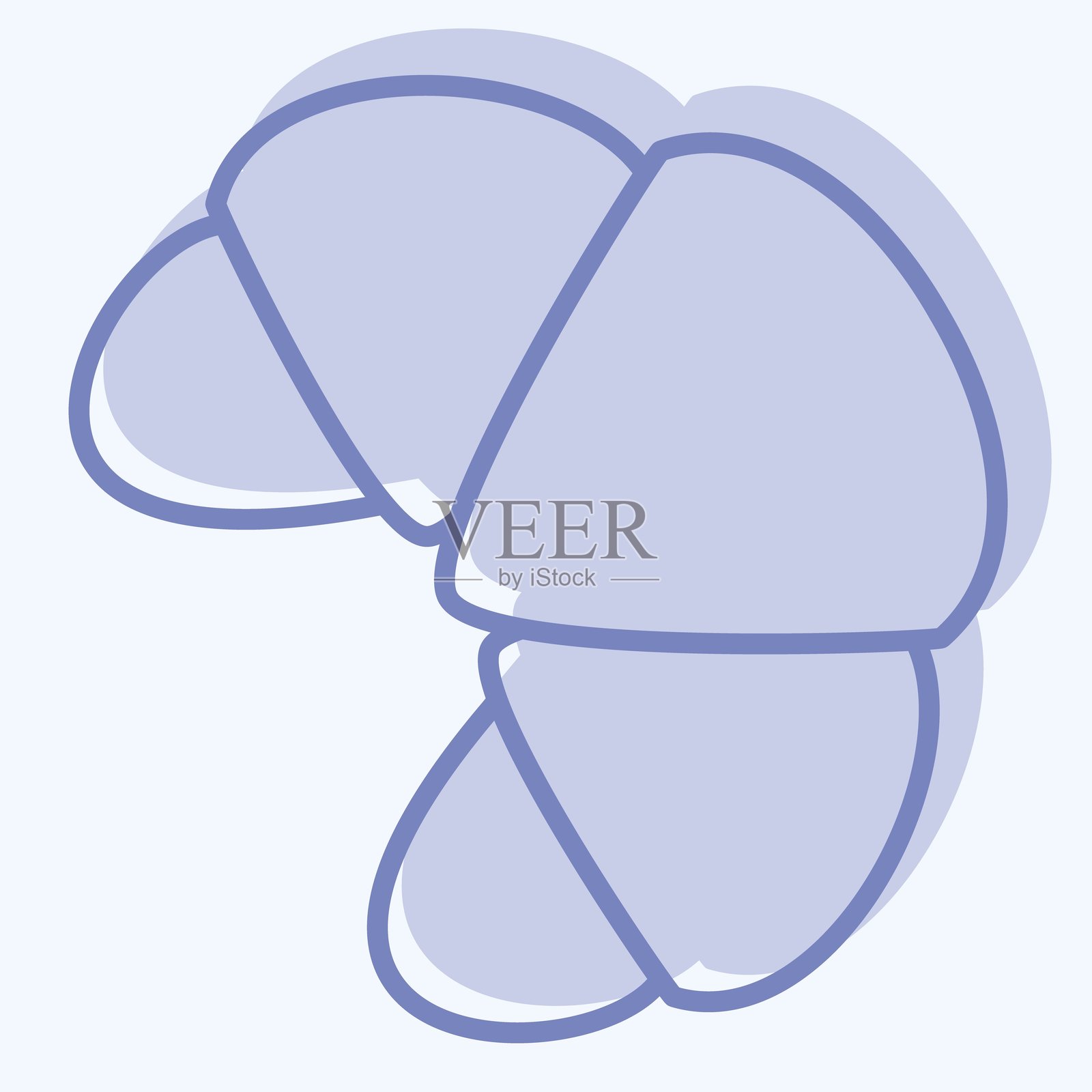 面包店图标，与餐厅符号相关。双色风格，设计可编辑。插画图片素材