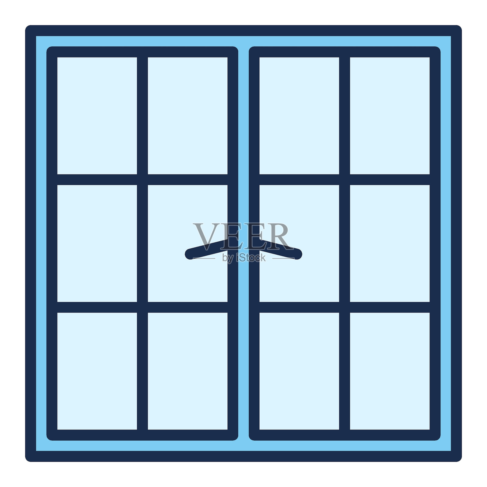 关闭窗口的蓝色图标或符号插画图片素材