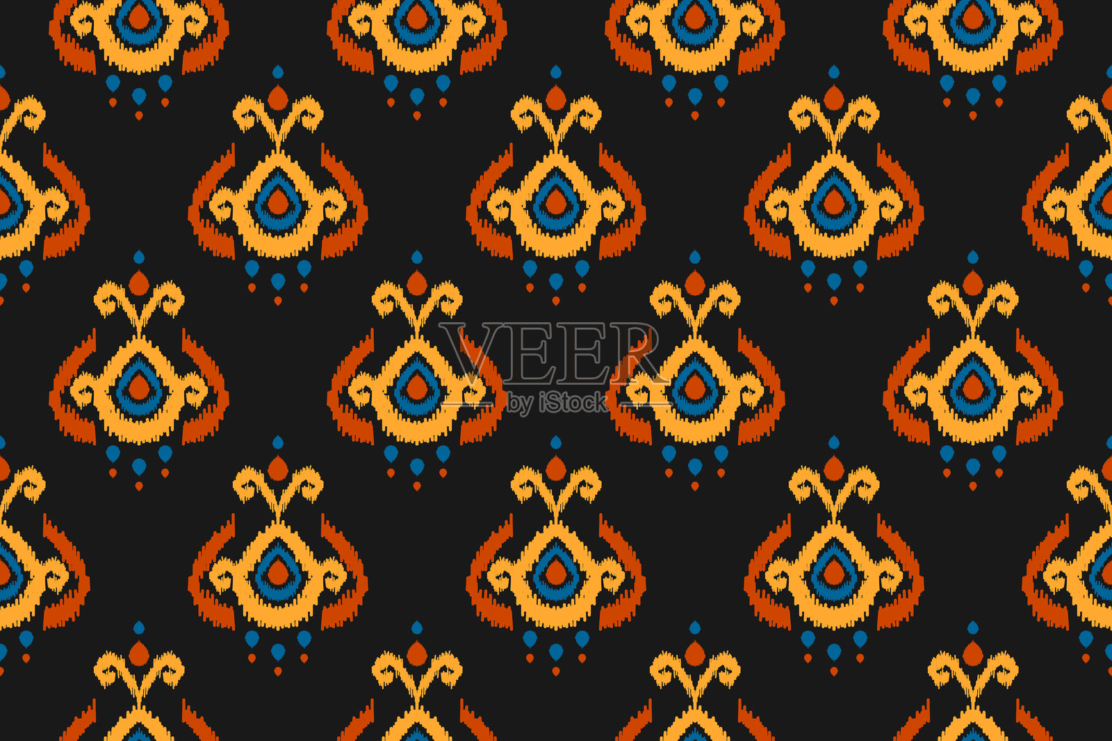 美丽的民族部落图案艺术。民族伊卡特无缝图案。美式和墨西哥风格。插画图片素材