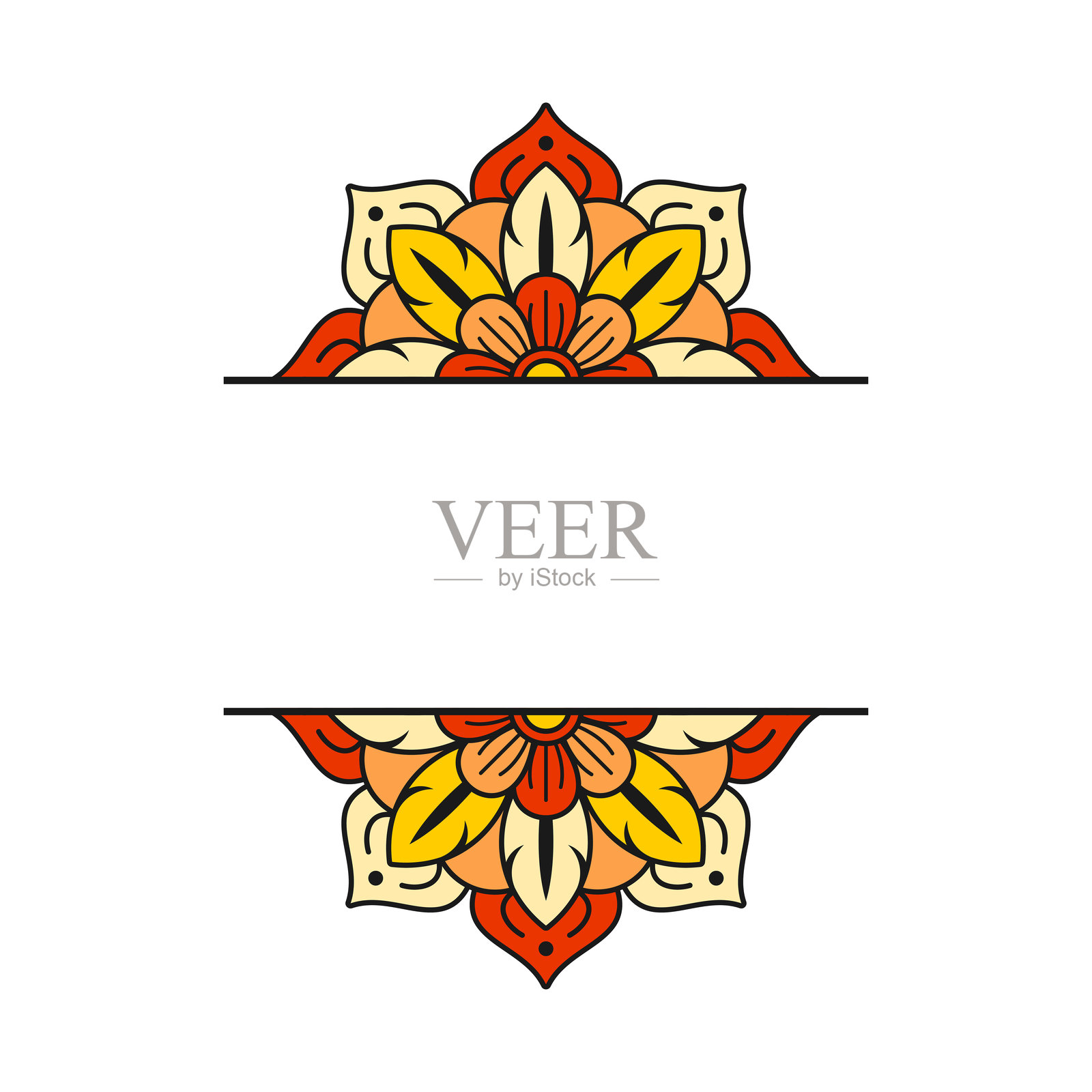 彩色花卉曼陀罗矢量设计装饰品插画图片素材