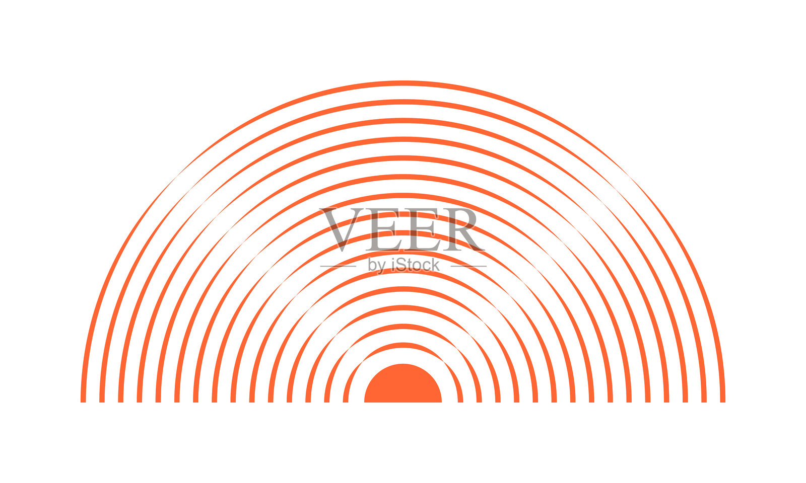 日出图标。疼痛定位、疼痛或炎症符号。脉冲、冲击波、振动或辐射标志。覆盖或损伤、雷达或声纳信号图标。矢量平面插图。插画图片素材