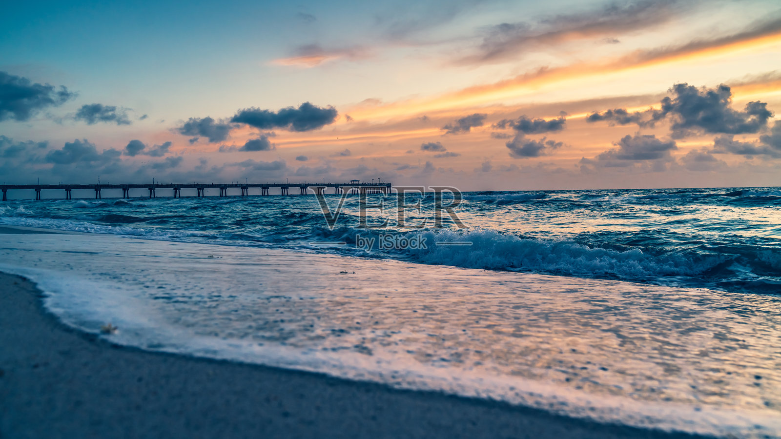 日落时分海面与天空的美丽景色照片摄影图片