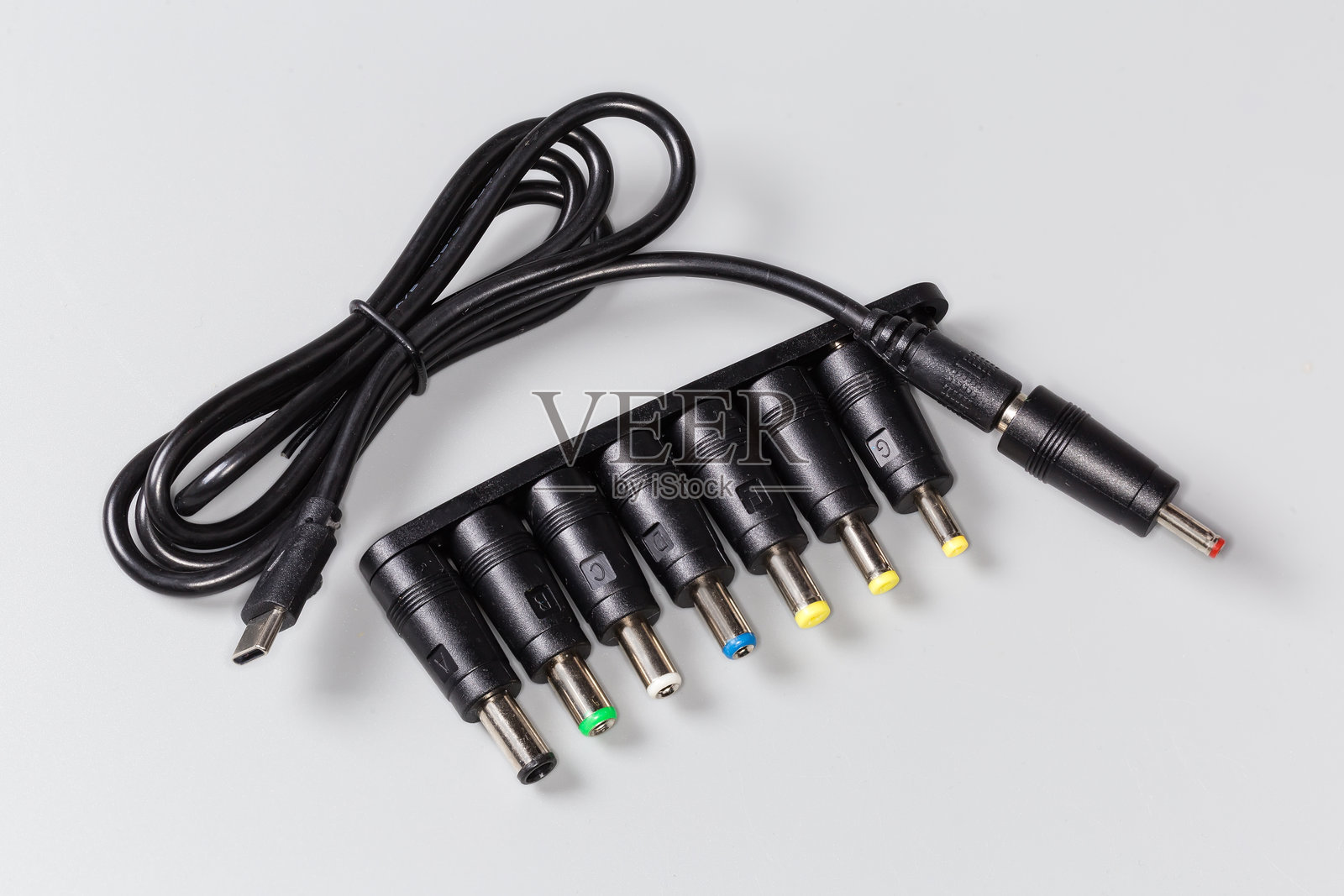 电源线适配器 USB 转同轴连接器，同轴适配器套件照片摄影图片