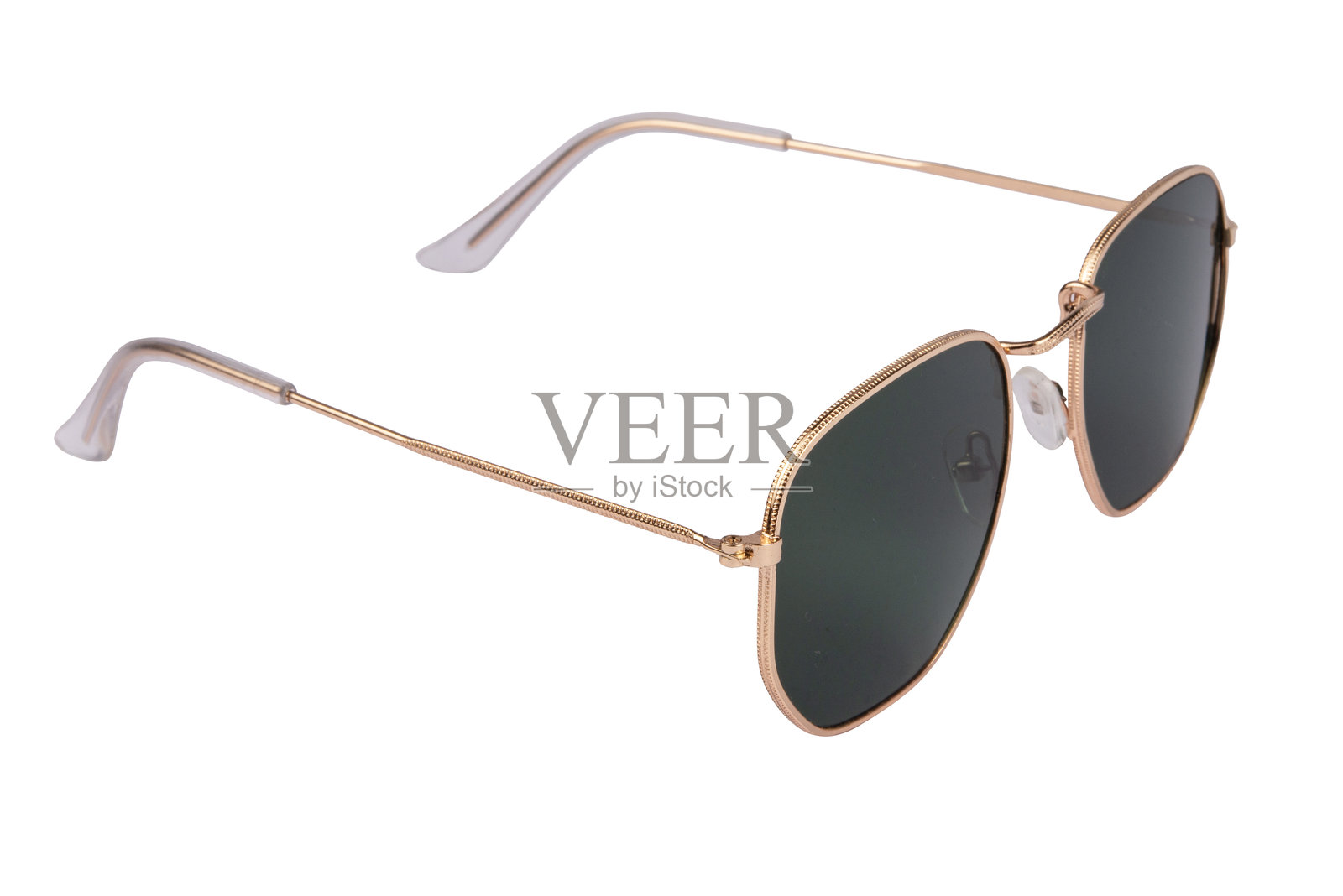 飞行员太阳镜孤立在白色背景上。照片摄影图片