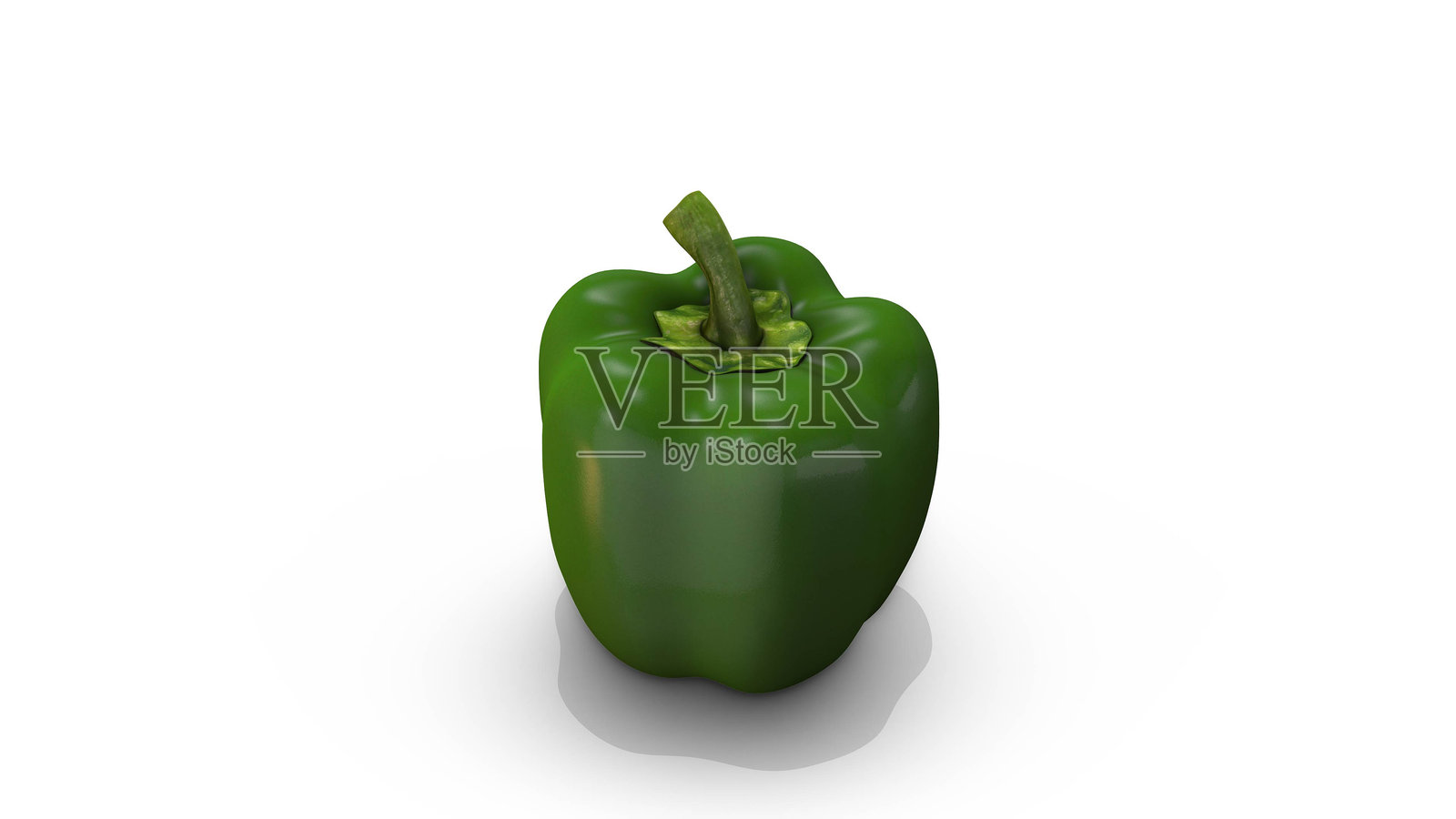绿色甜椒在白色背景上的旋转照片摄影图片
