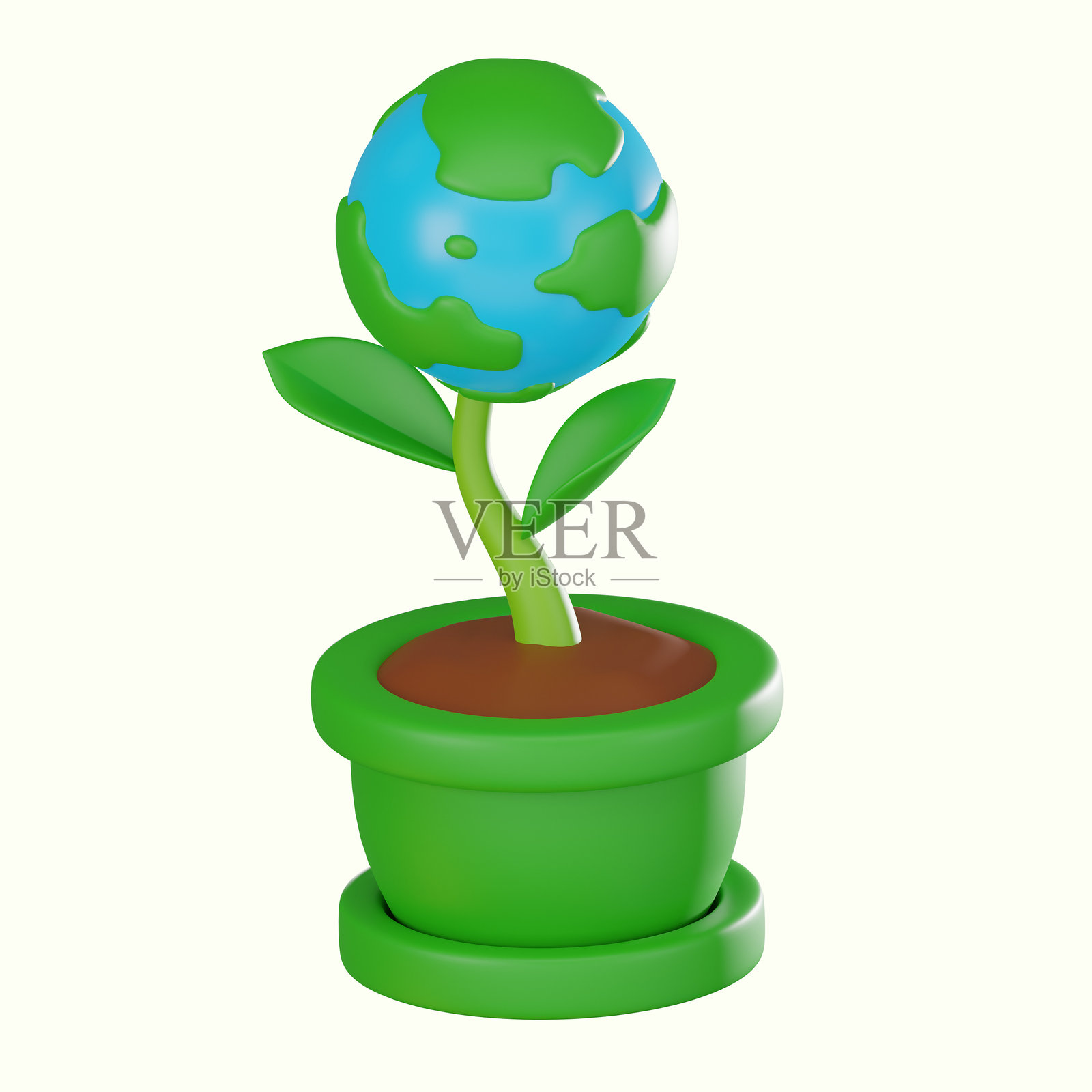 3D渲染，地球日环保意识，图标插图照片摄影图片