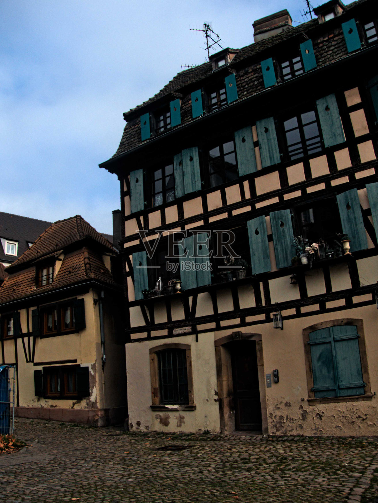 阿尔萨斯风格房屋的景观照片摄影图片