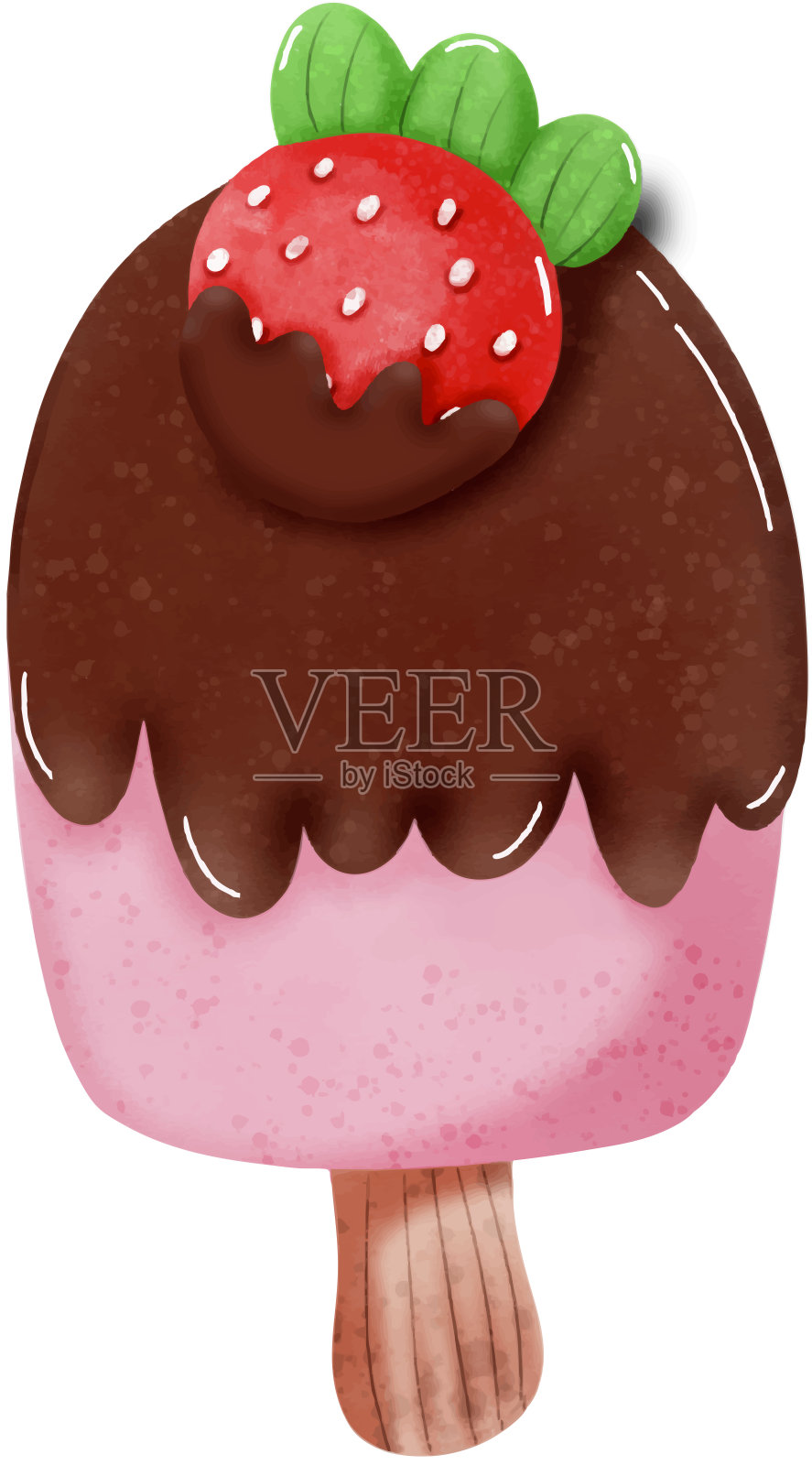 冰草莓巧克力浸泡冰淇淋照片摄影图片