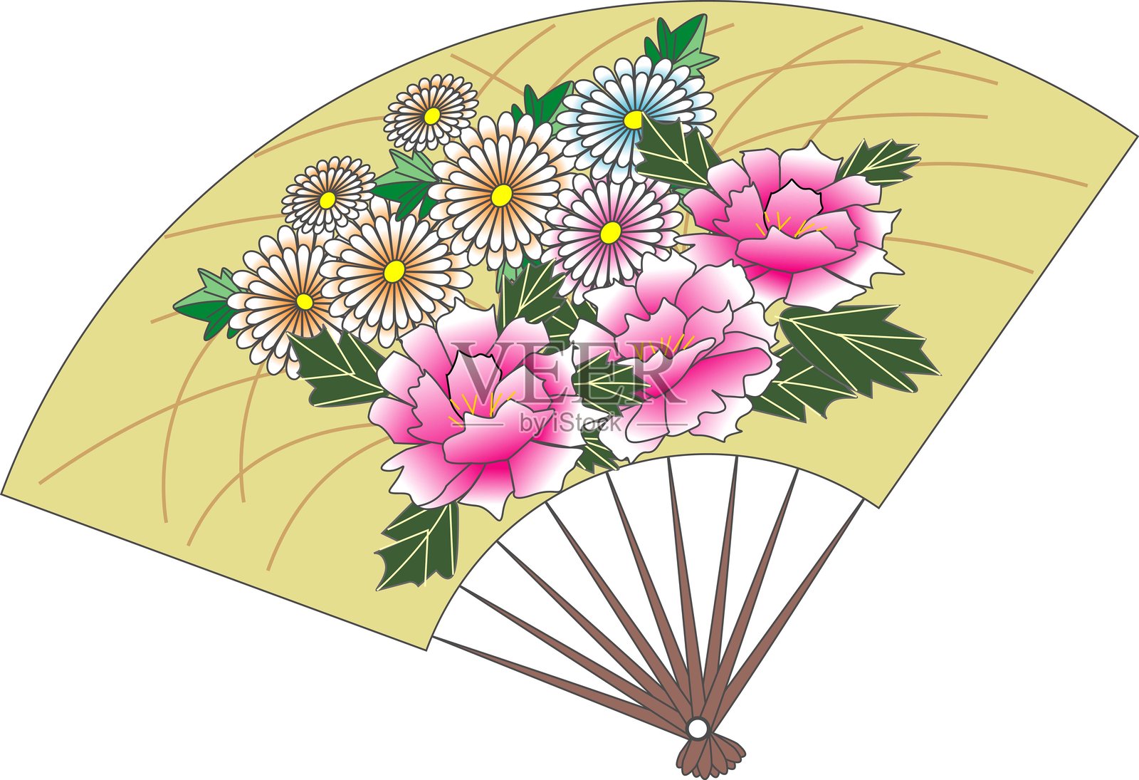 折扇插画图片素材